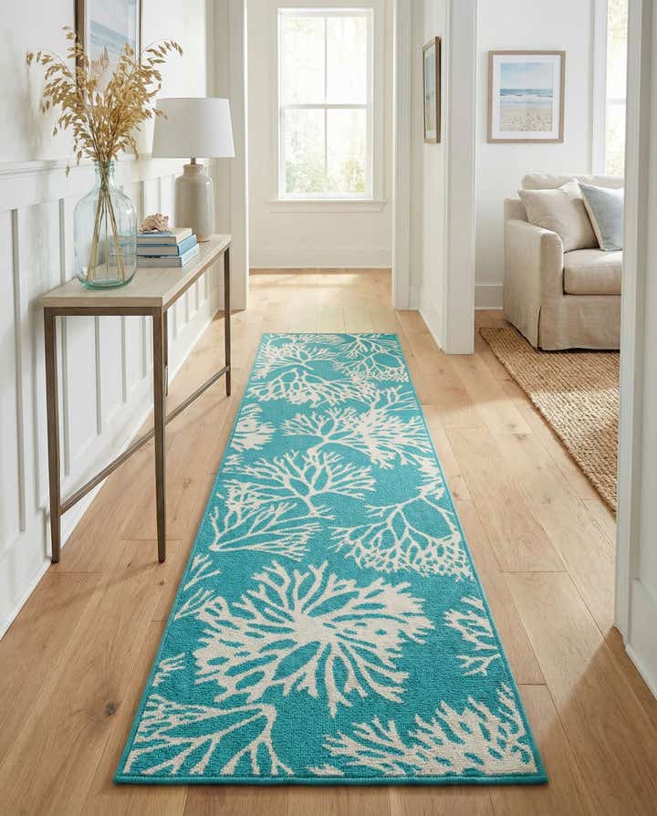 2' x 8' Easy-Clean Coastal Indoor / Outdoor Runner Rug