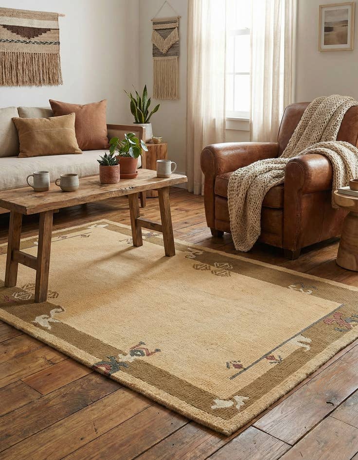 Detail image of  3' 3 x 5'  Hand Knotted Nepal Wool Rug