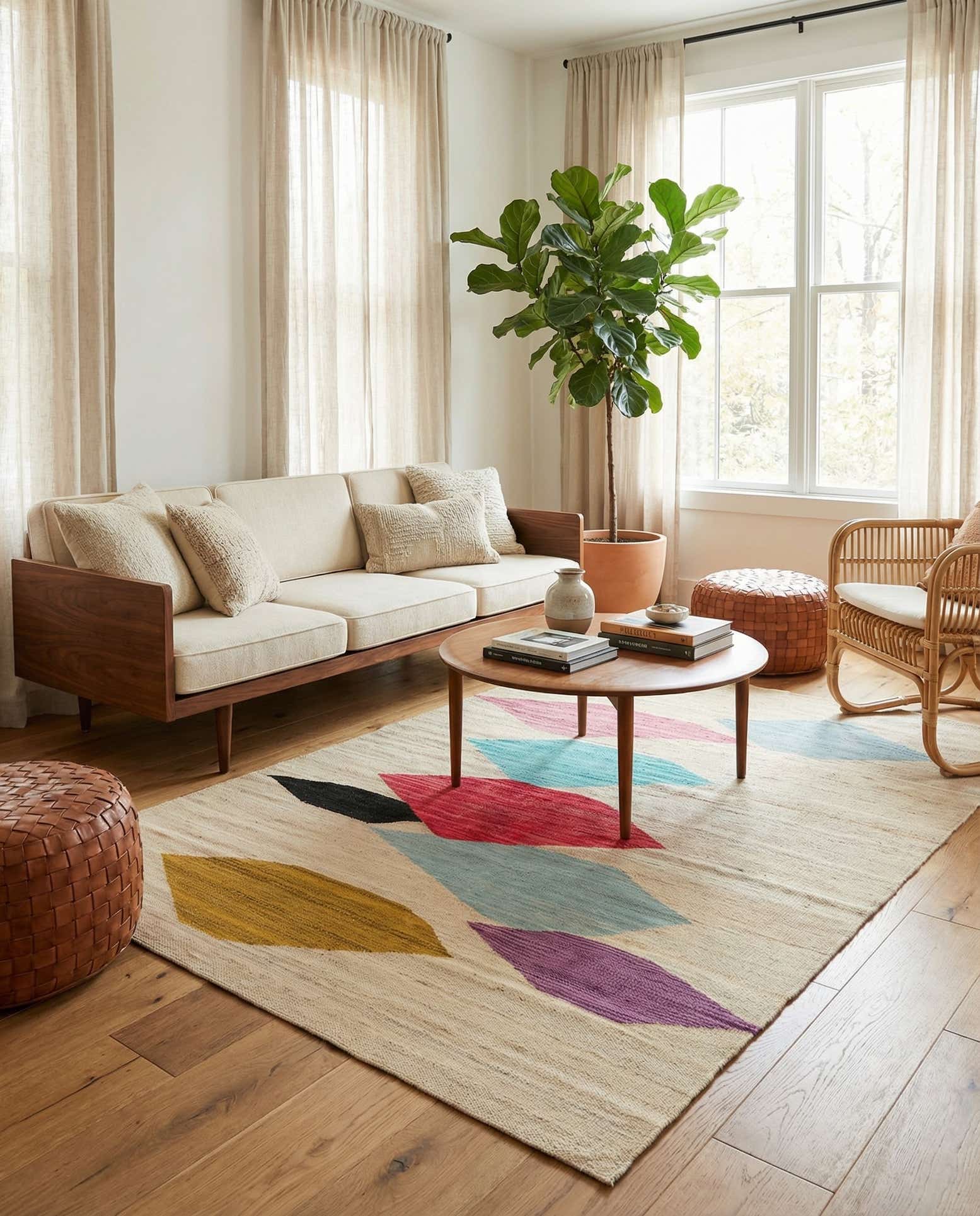 4' 2 x 5' 9 Hand Woven Kilim Modern Wool Rug