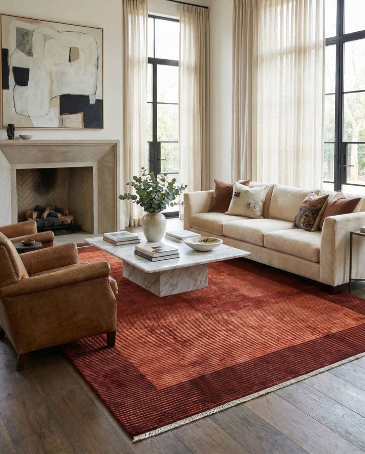 Detail image of 6' 6 x 9' 10 Hand Knotted Darya Wool Rug