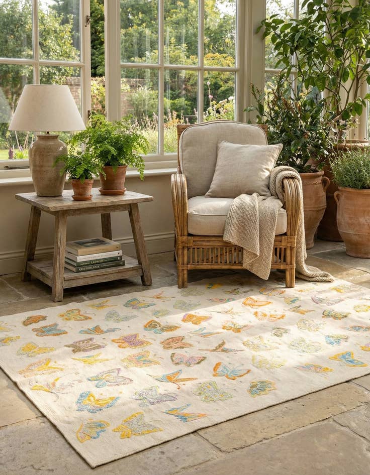 Detail image of 5' 7 x 7' 10  Hand Woven Kilim Suzani Wool Rug