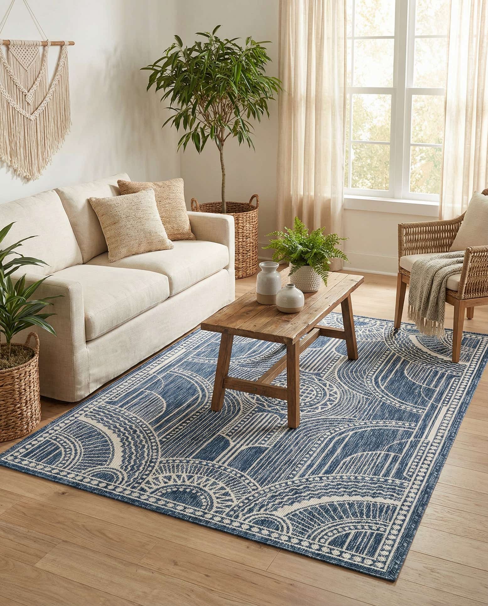 4' x 6' Easy-Clean Traditional Indoor / Outdoor Rug