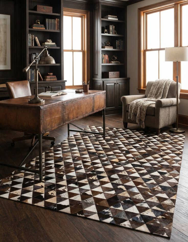 Detail image of 5' x 8' Cowhide Stocks Rug