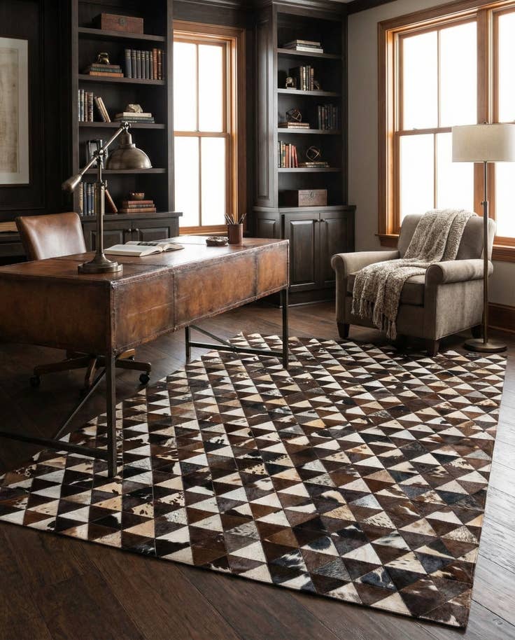 Detail image of 5' x 8' Cowhide Stocks Rug