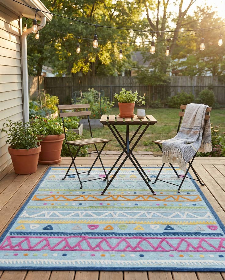 Detail image of 4' 7 x 7' 3 Easy-Clean Indoor / Outdoor Rug