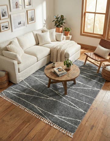 Gray Serenity Shag Square Rug