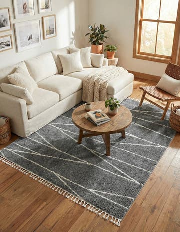 Gray Serenity Shag Square Rug