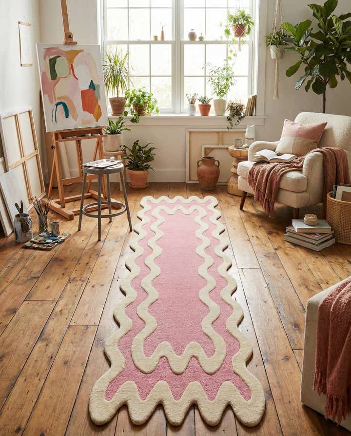 2' 7 x 10' Happy Rugs Wiggles Wool Runner