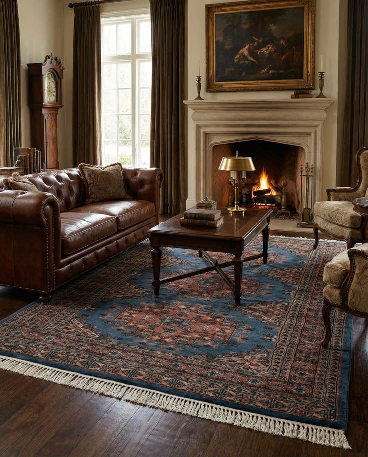 Detail image of 4' 4 x 5' 11 Hand Knotted Bokhara Wool Rug