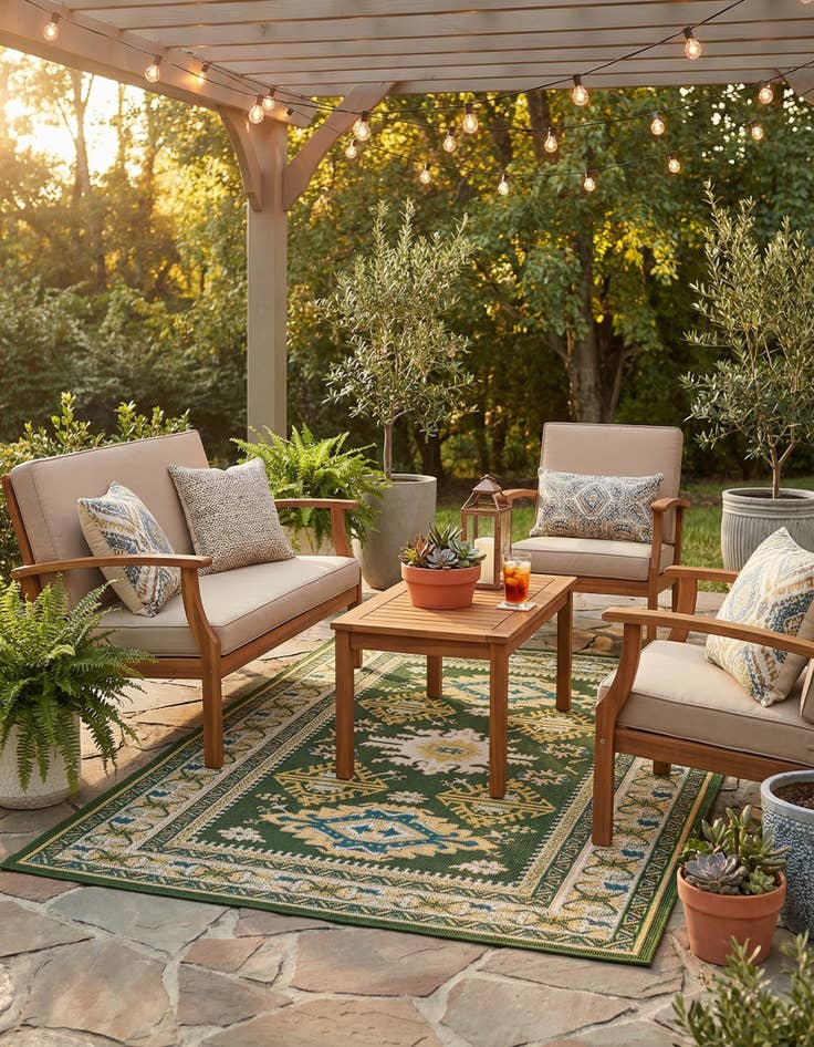 Detail image of 6' x 9' Easy-Clean Baja Indoor / Outdoor Rug