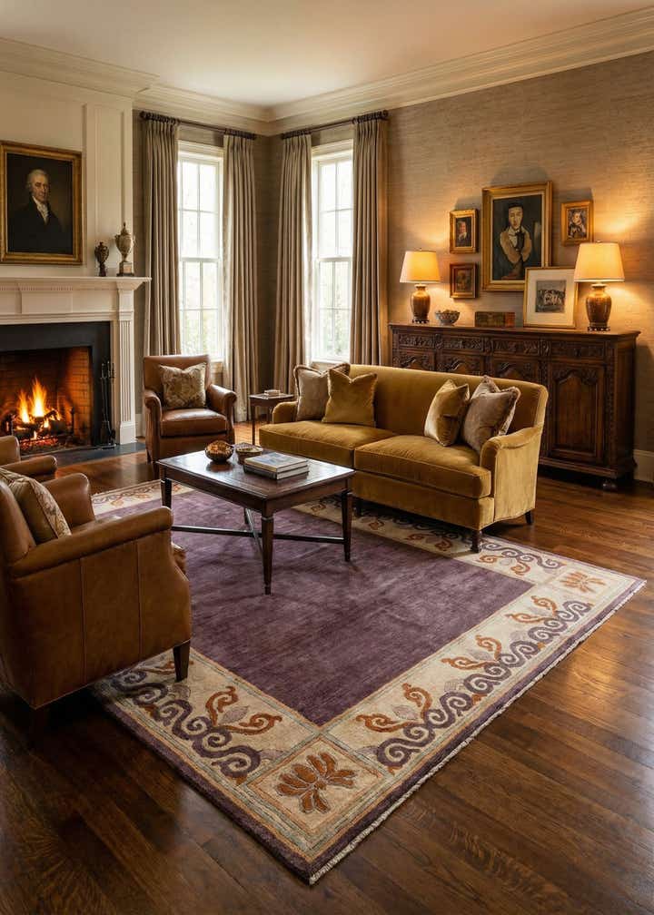 6' 6 x 9' 7 Hand Knotted Tibet Wool Rug