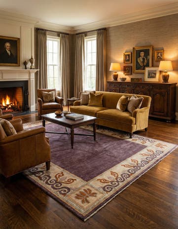 6' 6 x 9' 7 Hand Knotted Tibet Wool Rug