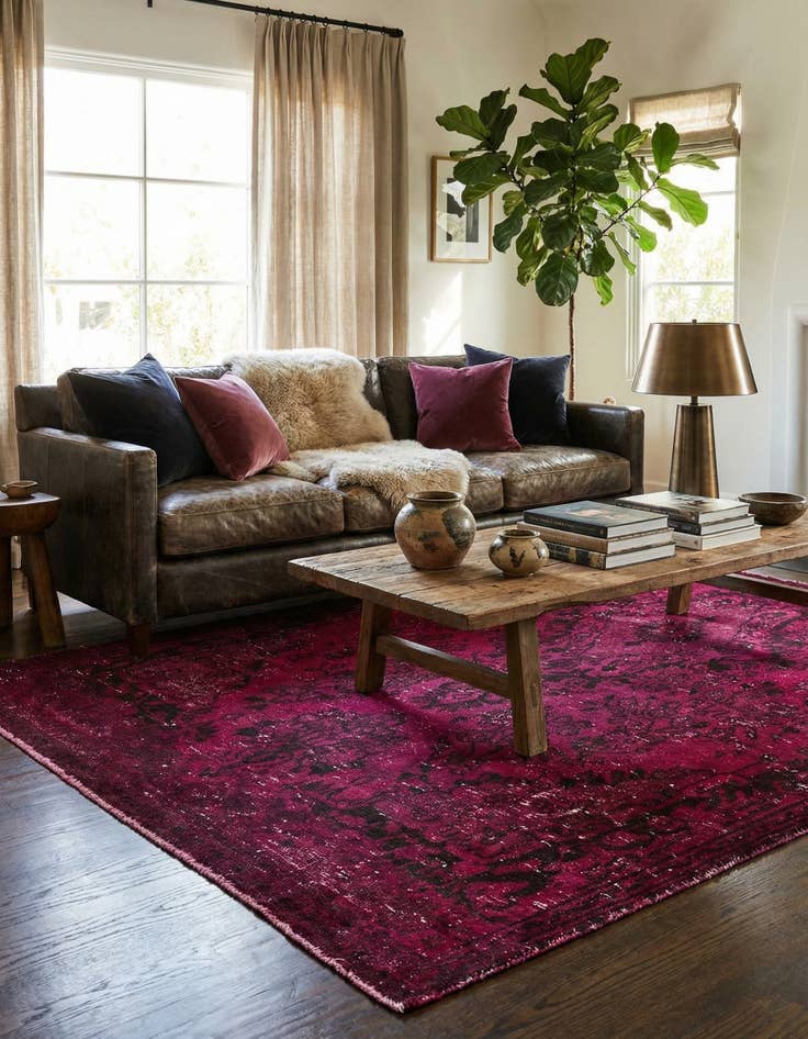 Detail image of 5' 5 x 5' 10  Hand Knotted Ultra Vintage Persian Wool Square Rug