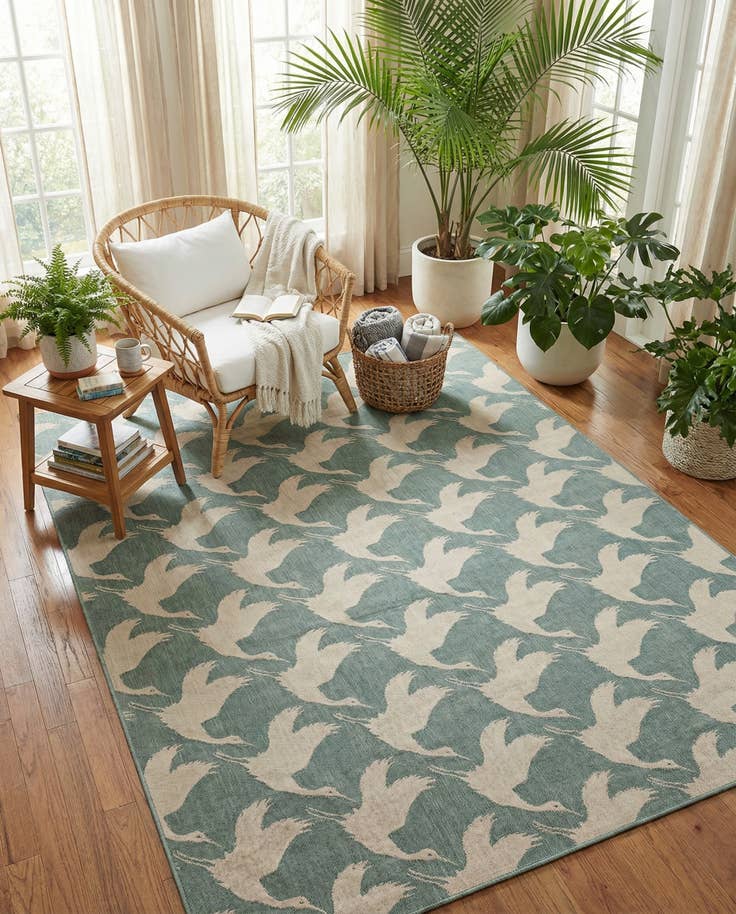 Detail image of 9' x 12' Easy-Clean Coastal Indoor / Outdoor Rug
