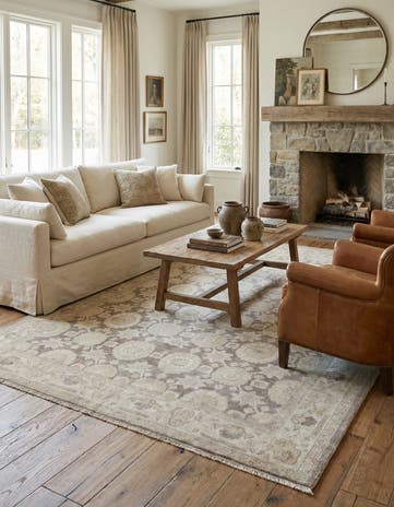 5' 1 x 7' 2 Hand Knotted Peshawar Ziegler Rug
