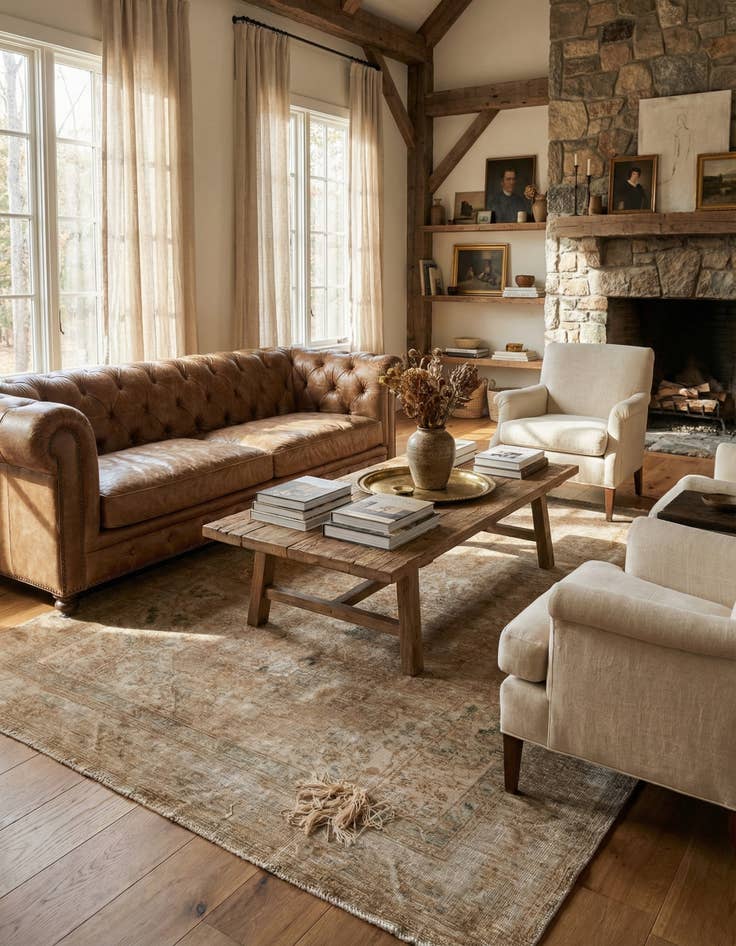 Detail image of  6' 1 x 8' 5  Hand Knotted Ultra Vintage Persian Wool Rug