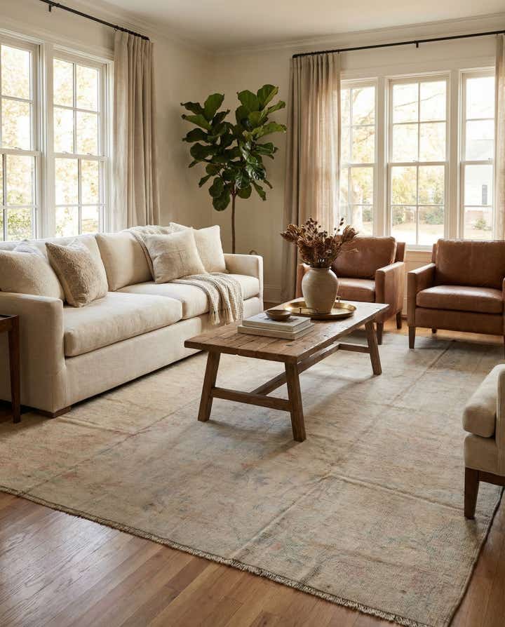 8' 7 x 10' 10 Hand Knotted Oushak Wool Rug