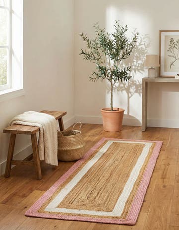 2' x 8' Handmade Braided Jute Runner Rug