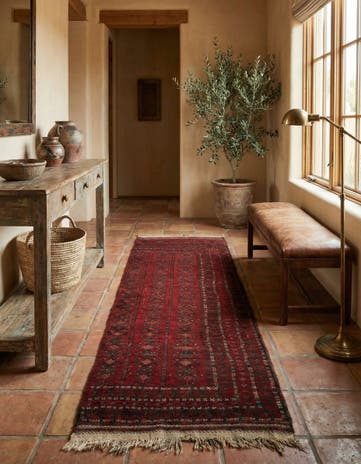 2' 8 x 7' 5 Hand Knotted Balouch Oriental Wool Runner Rug