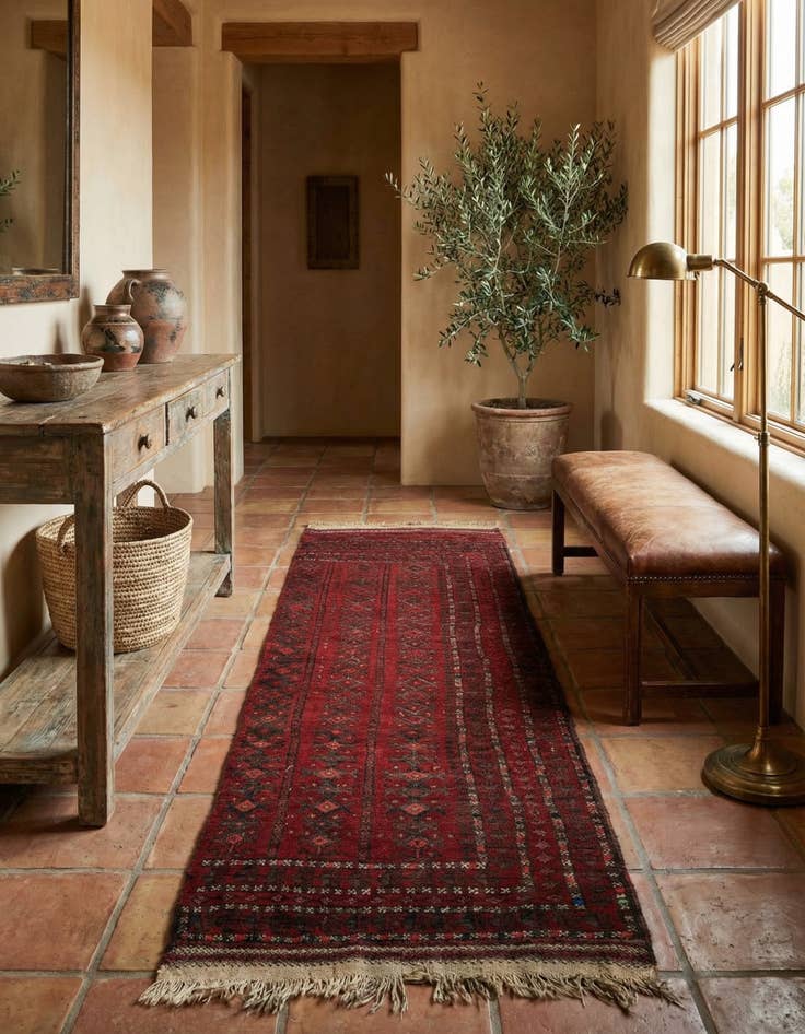 Detail image of 2' 8 x 7' 5  Hand Knotted Balouch Oriental Wool Runner Rug