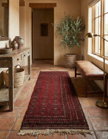 2' 8 x 7' 5 Hand Knotted Balouch Oriental Wool Runner Rug