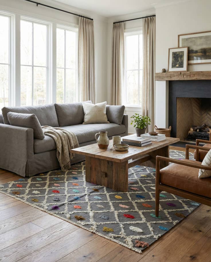 Detail image of 5' 3 x 7' 1 Hand Knotted Darya Wool Rug