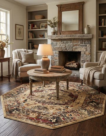 Cream Saturn Octagon Rug