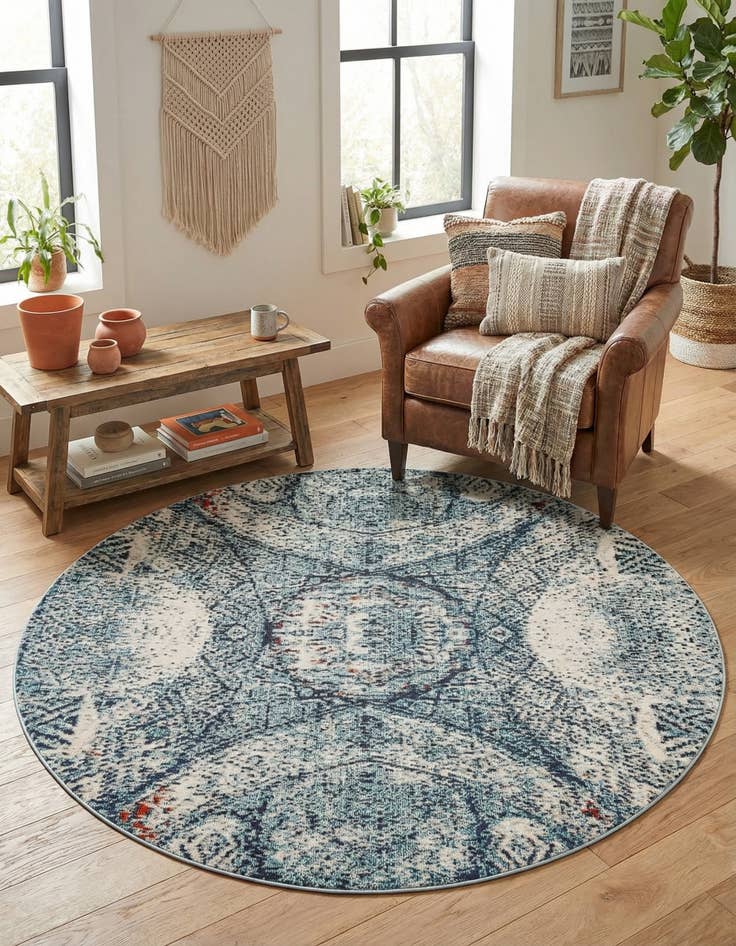 Detail image of 8' x 8'  Washable Arte Round Rug