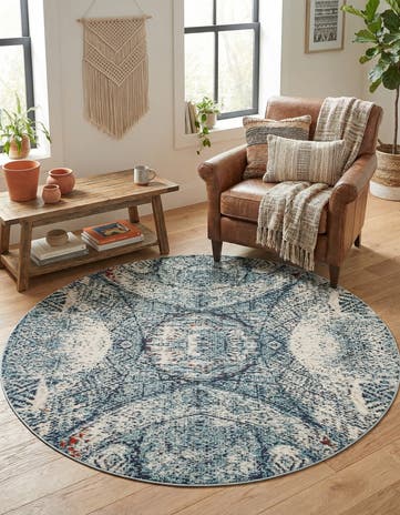 8' x 8' Washable Carnevale Round Rug