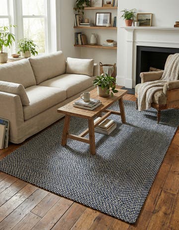 5' 1 x 8' Handmade Tweed Braided Jute Rug