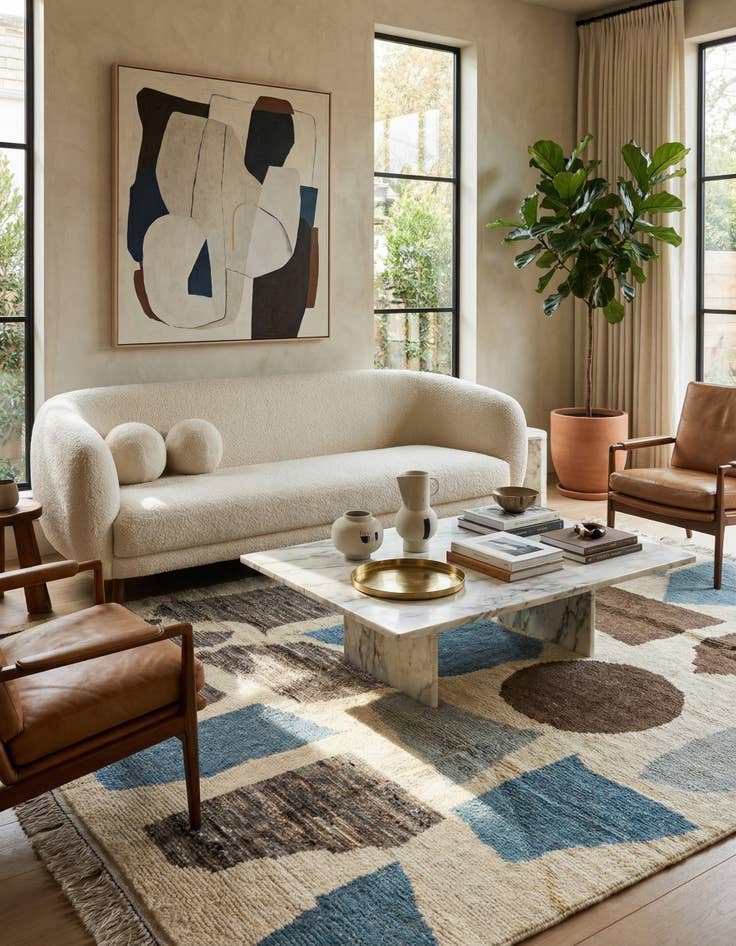 Detail image of 8' 5 x 10' 9  Hand Knotted Moroccan Wool Rug