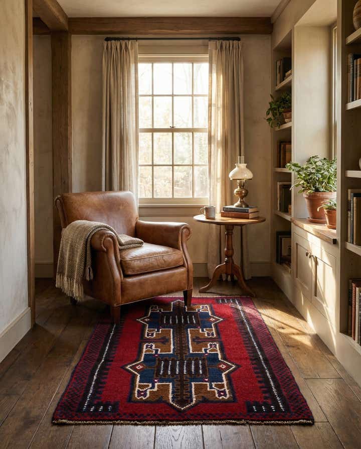 2' 9 x 4' 7 Hand Knotted Balouch Persian Wool Rug