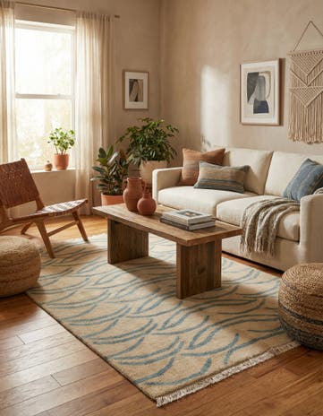 4' 6 x 6' 7 Hand Knotted Kashkuli Gabbeh Wool Rug