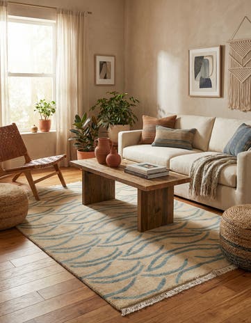 4' 6 x 6' 7 Hand Knotted Kashkuli Gabbeh Wool Rug