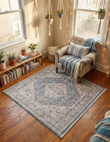 Blue Noble Square Rug