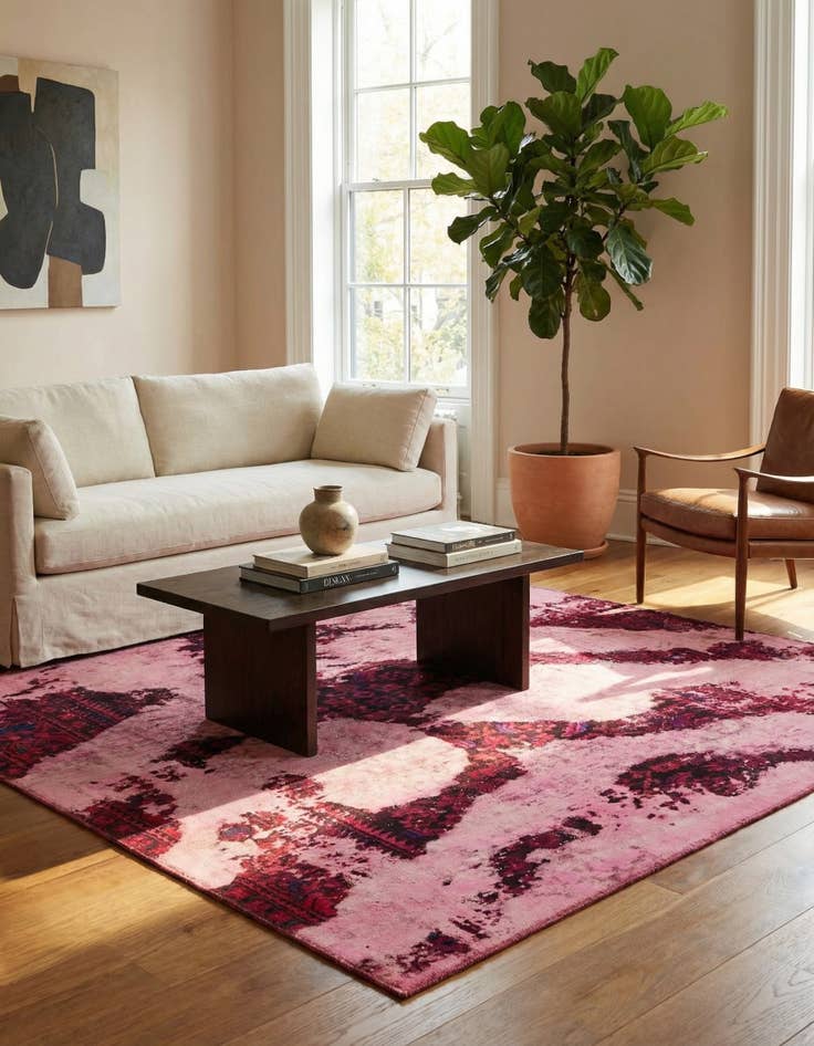 Detail image of 5' 2 x 7'  Hand Knotted Ultra Vintage Persian Wool Rug