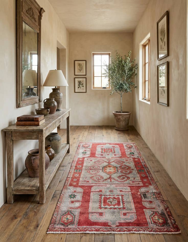 Detail image of 3' 2 x 5' 9 Hand Knotted Ultra Vintage Persian Wool Runner Rug