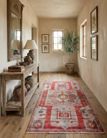 3' 2 x 5' 9 Hand Knotted Ultra Vintage Persian Wool Runner Rug