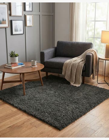 4' x 4' Soft Solid Shag Square Rug