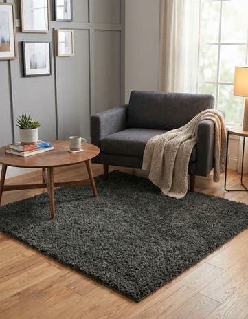 4' x 4' Soft Solid Shag Square Rug