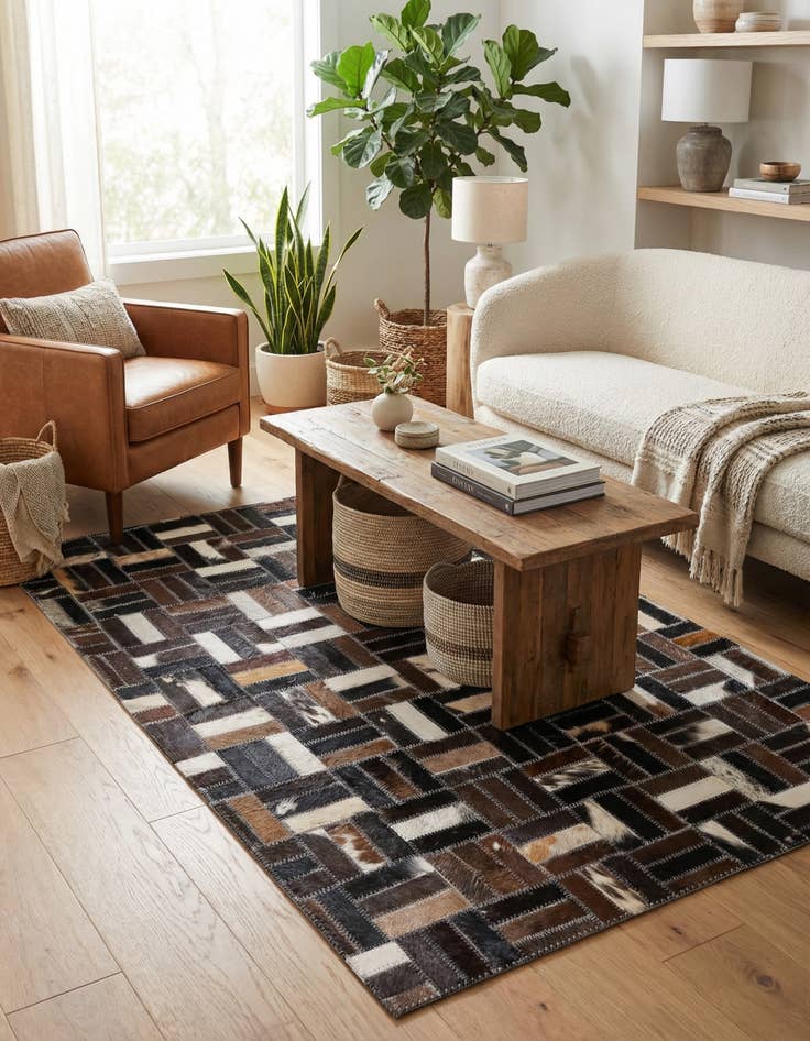 Detail image of 2' x 3' Cowhide Leather Rug