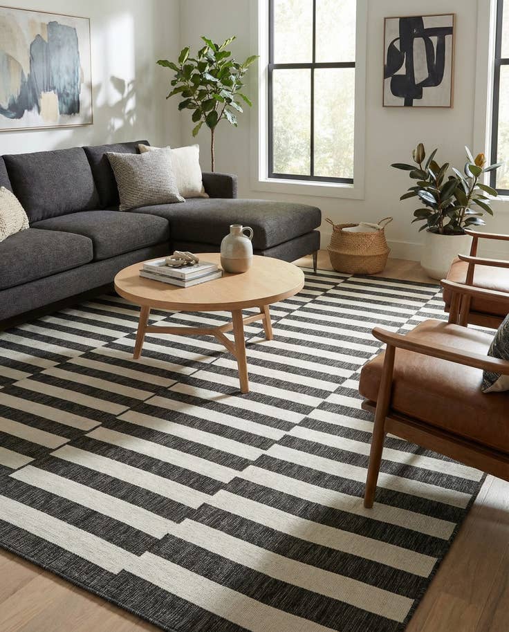 Detail image of 10' 8 x 10' 8 Easy-Clean Ribbon Indoor / Outdoor Square Rug