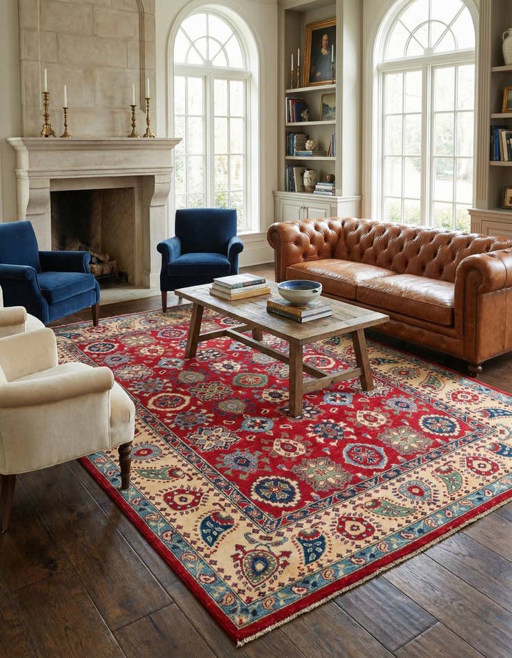 Detail image of 6' 8 x 9' 10  Hand Knotted Kazak Rug