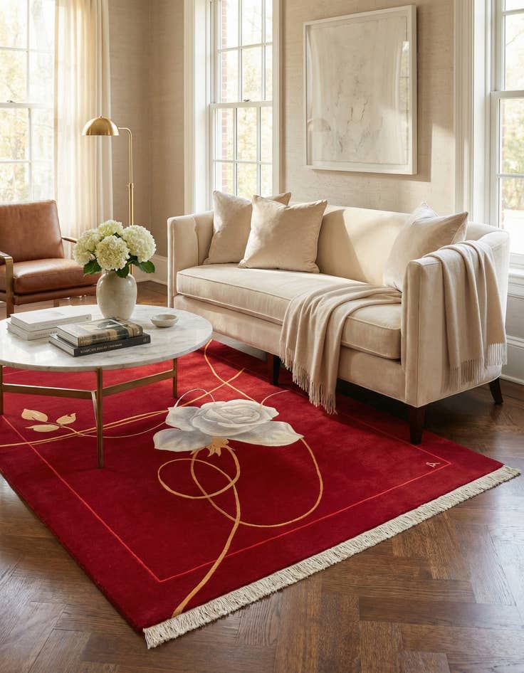 Detail image of  6' 8 x 9' 11  Hand Knotted Darya Wool Rug