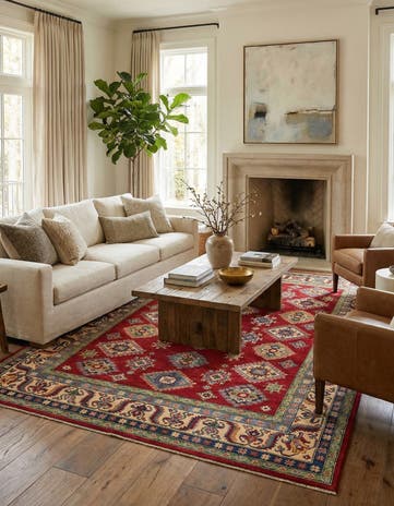 6' 7 x 9' 9 Hand Knotted Kazak Rug