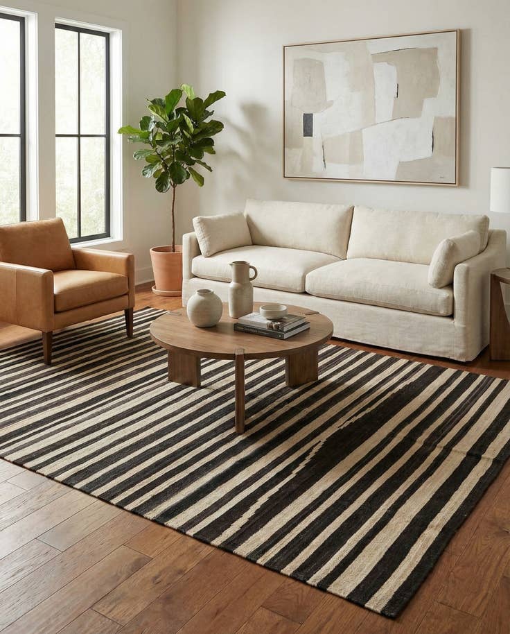 Detail image of 5' 10 x 8' Hand Woven Kilim Modern Wool Rug