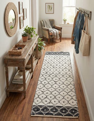 2' 2 x 6' 1 Hand Woven Chindi Trellis Runner Rug