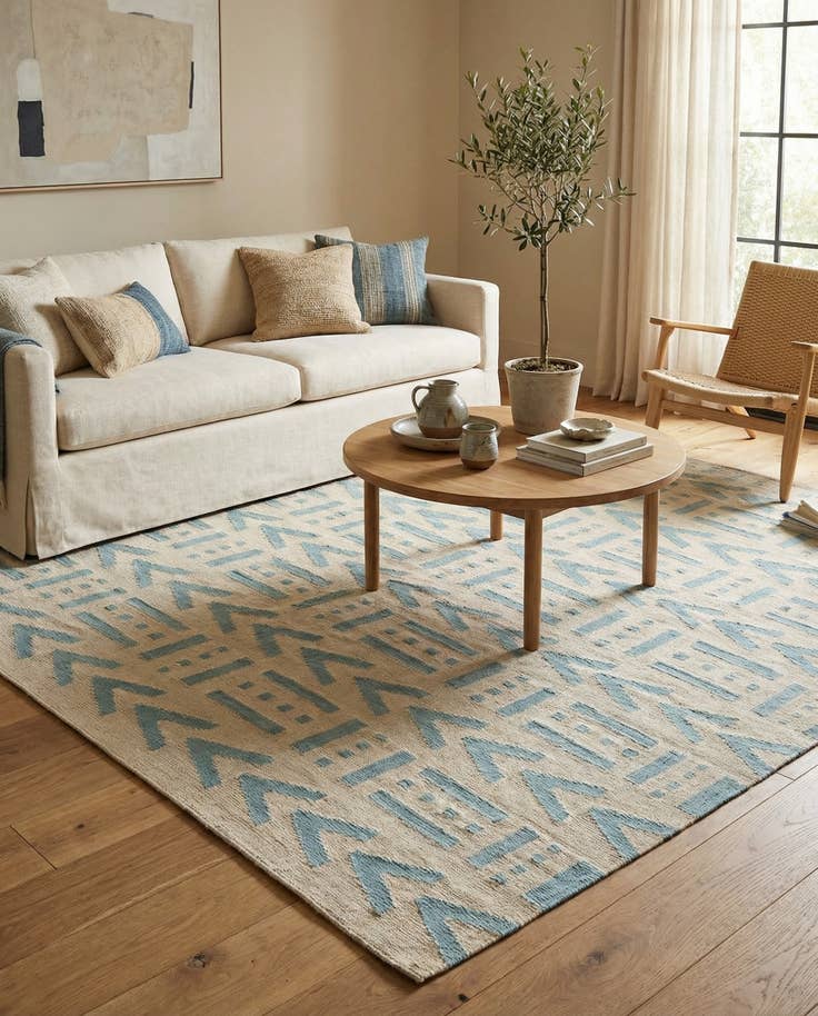 Detail image of 5' 4 x 6' 7 Hand Woven Kilim Modern Wool Rug
