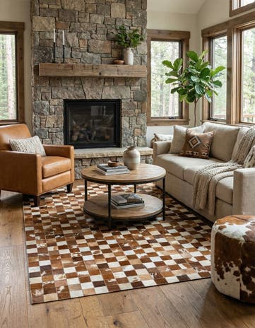 5' x 7' 11 Cowhide Stocks Rug