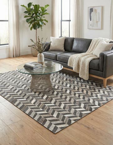 4' x 5' 5 Cowhide Leather Rug